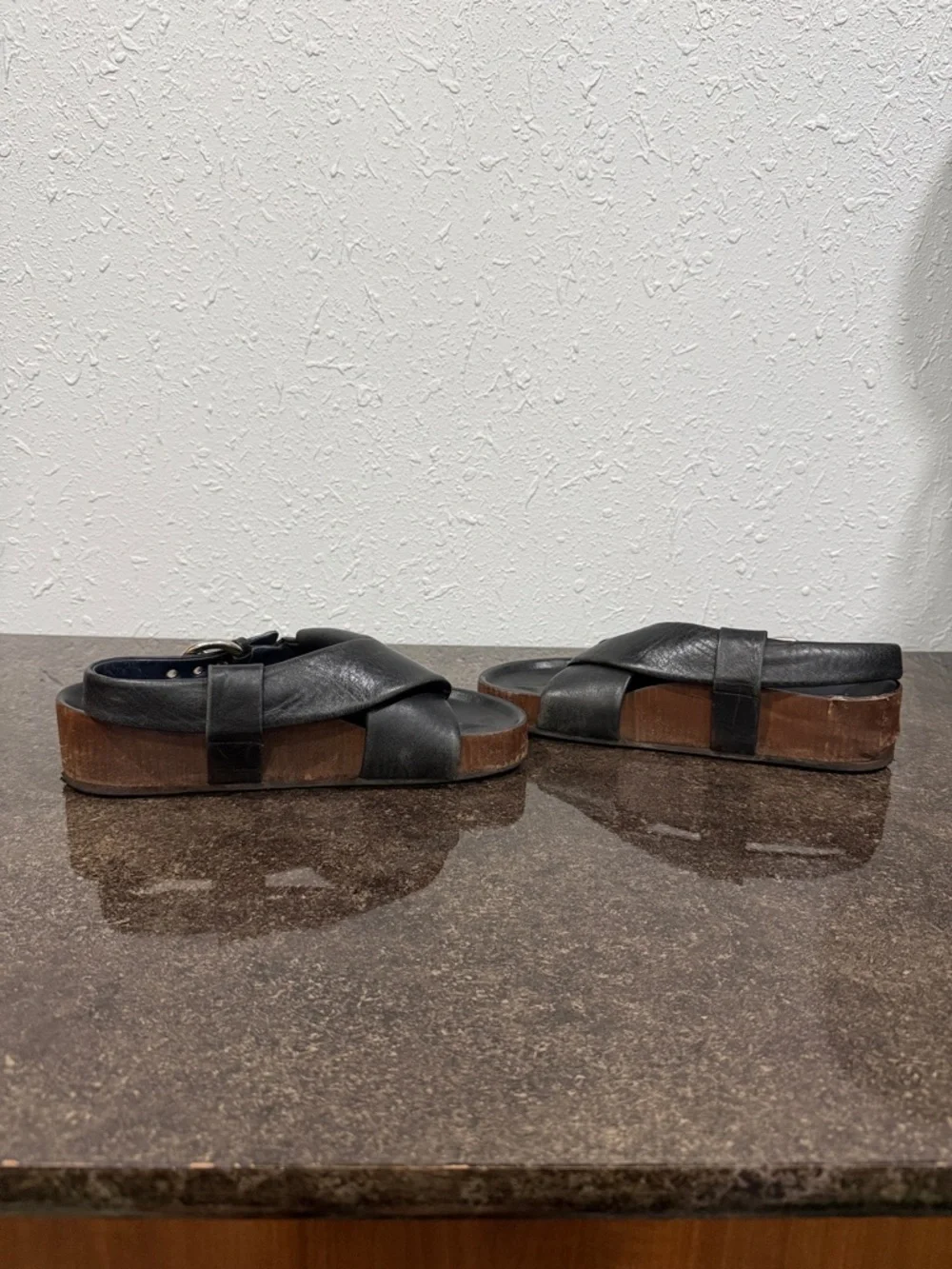 Celine Phoebe Philo Black Leather Criss-Cross Slingback Sandals Women’s Size 40 - Picture 6 of 10